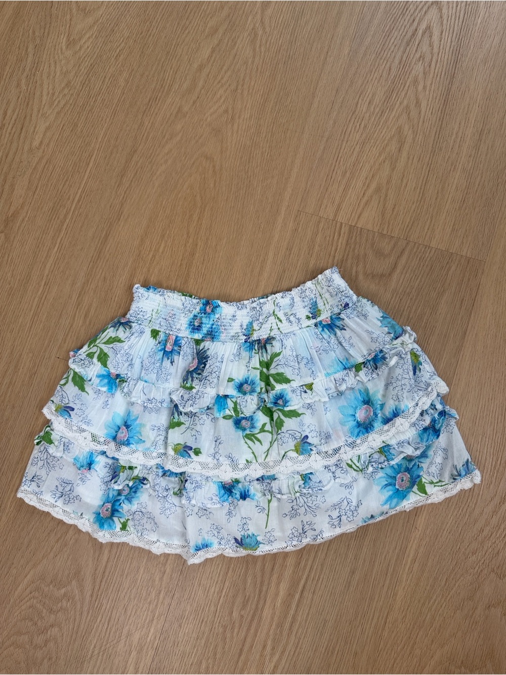 LoveShackFancy Billie Skirt in Blueberry Cloud girls 8-9y